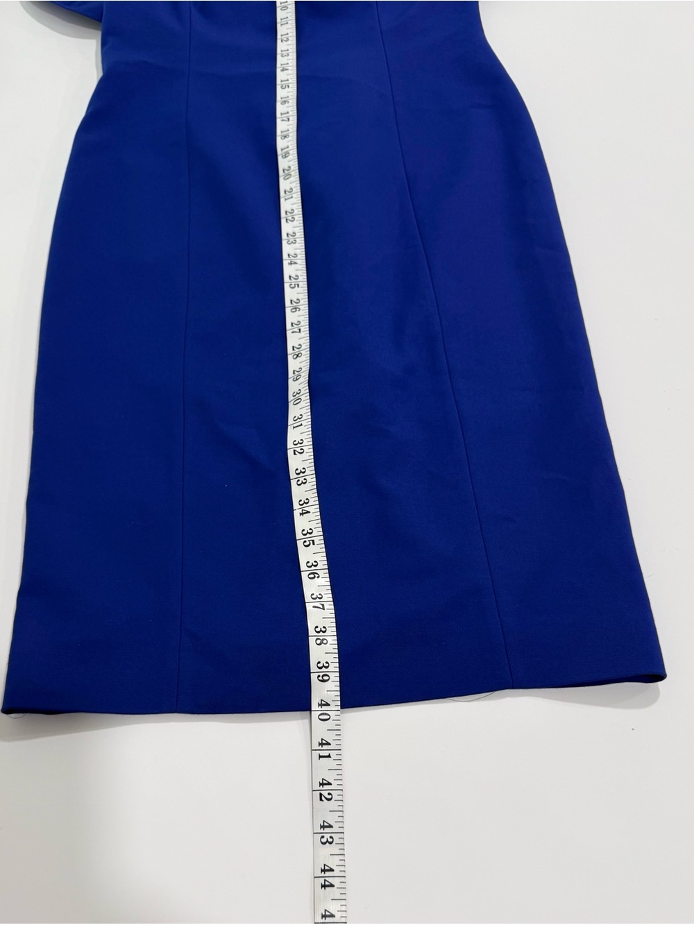 ANTONIO MELANI Cobalt Ruffle-Sleeve Midi Sheath Dress Size 8 - Picture 6 of 8